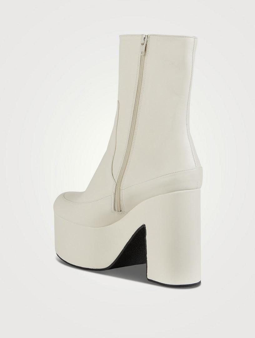 DRIES VAN NOTEN leather platform ankle boots