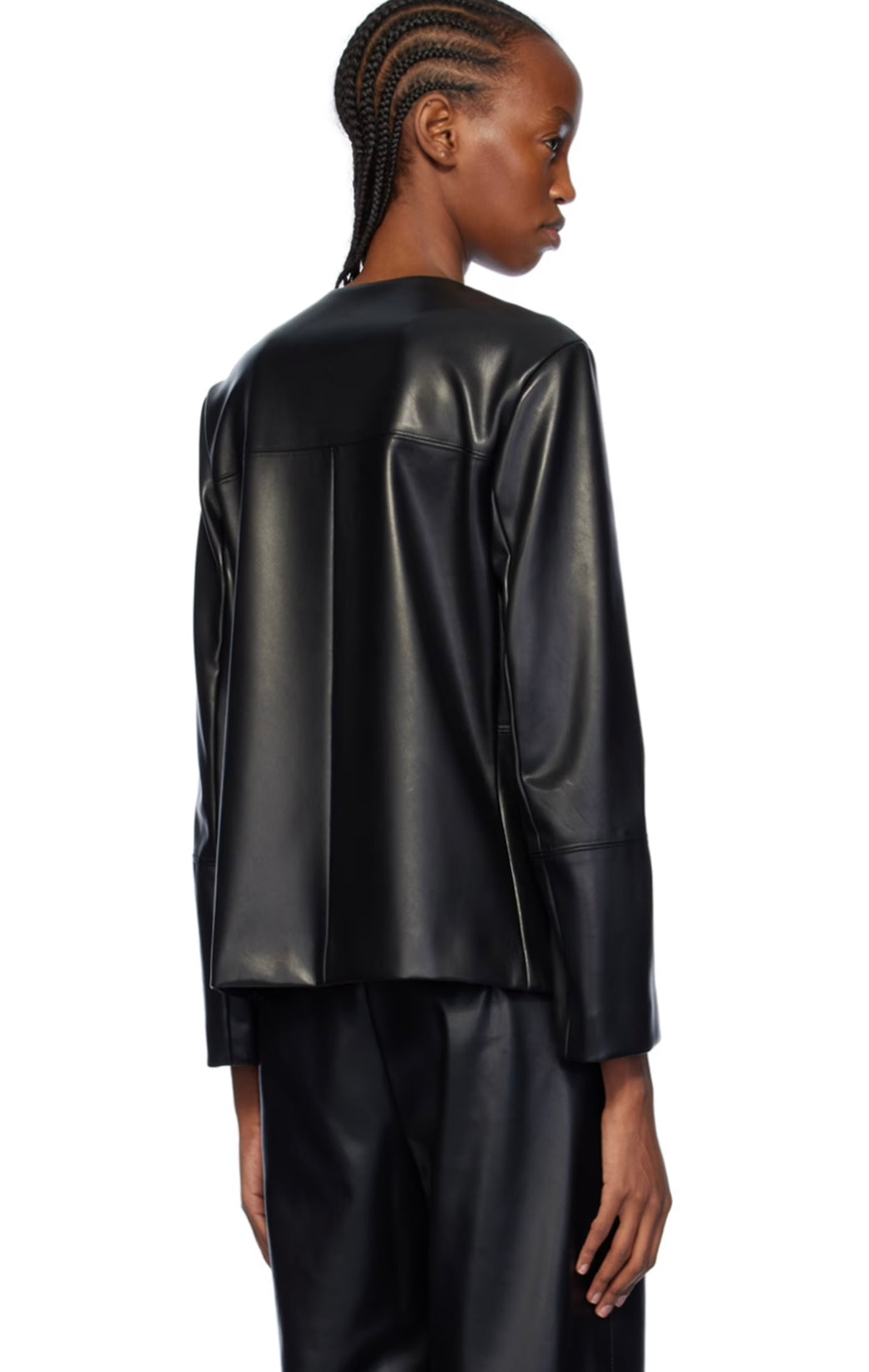 MAX MARA faux leather jacket with snap closure