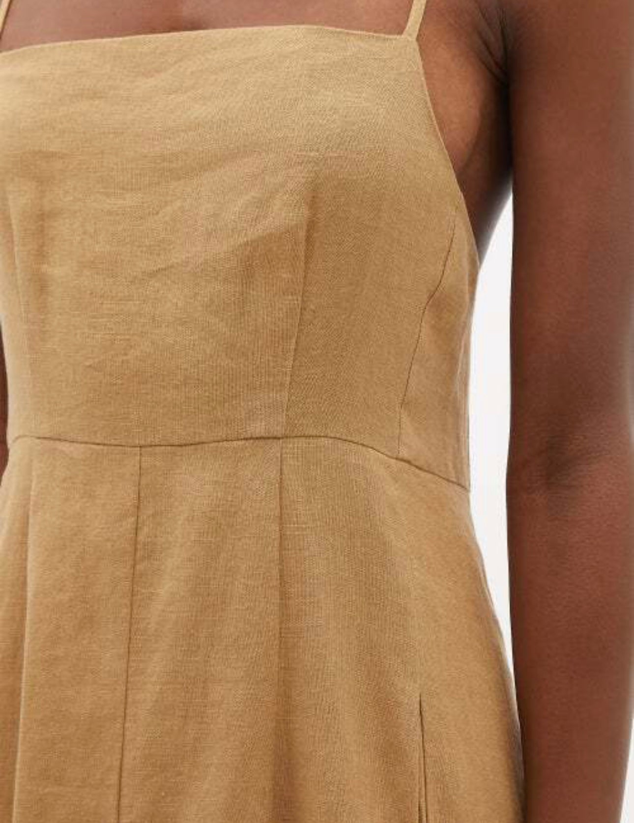 MARA HOFFMAN
Verona Crossover-Back Hemp Midi Dress - Camel