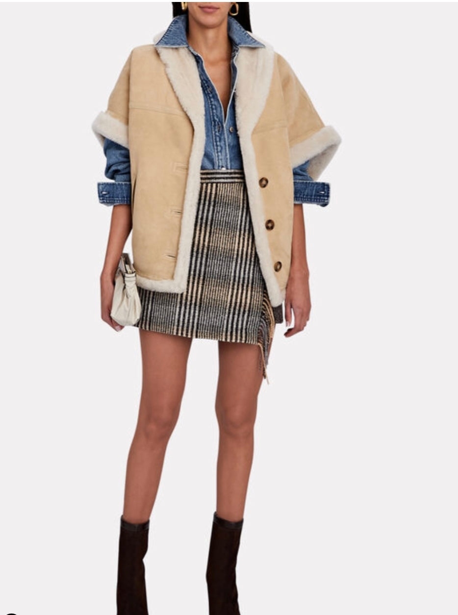 RHODE
Ranya Fringe Wool-Blend Tweed Mini Skirt