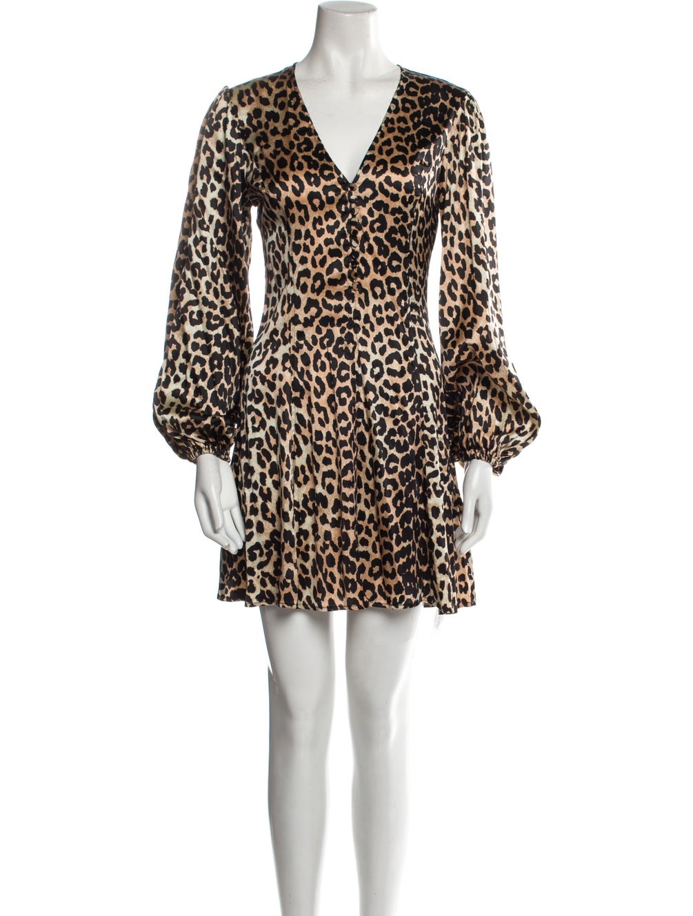 Ganni Silk Leopard Dress