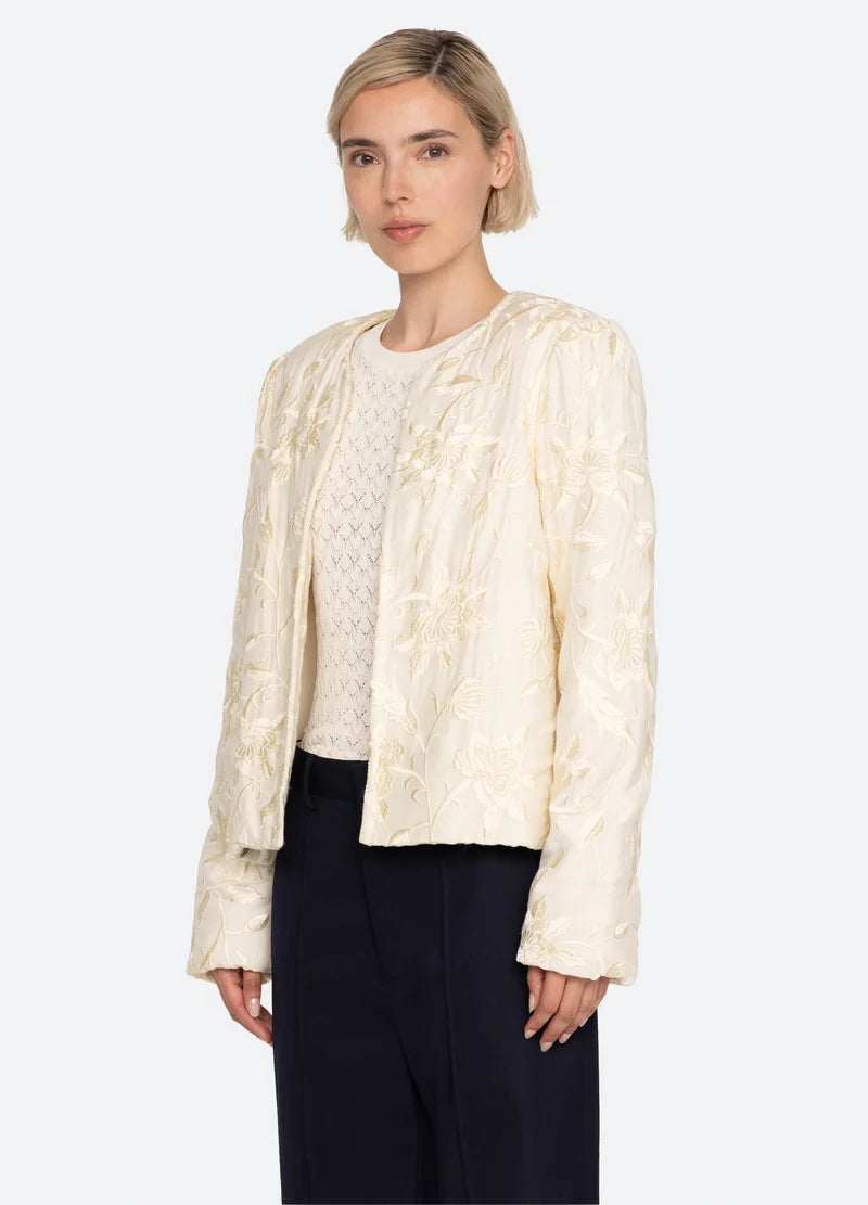 SEA NEW YORK ALINA LACE EMB JACKET IN CREAM NWT