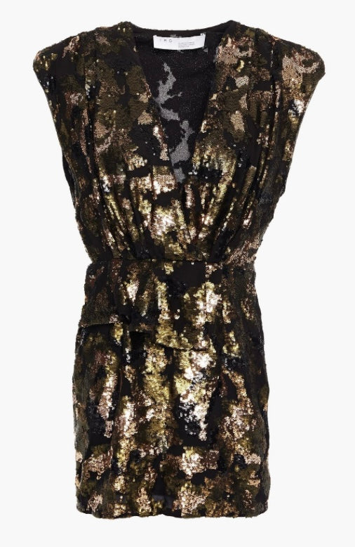 IRO
Irva wrap-effect ruffled sequined chiffon mini dress