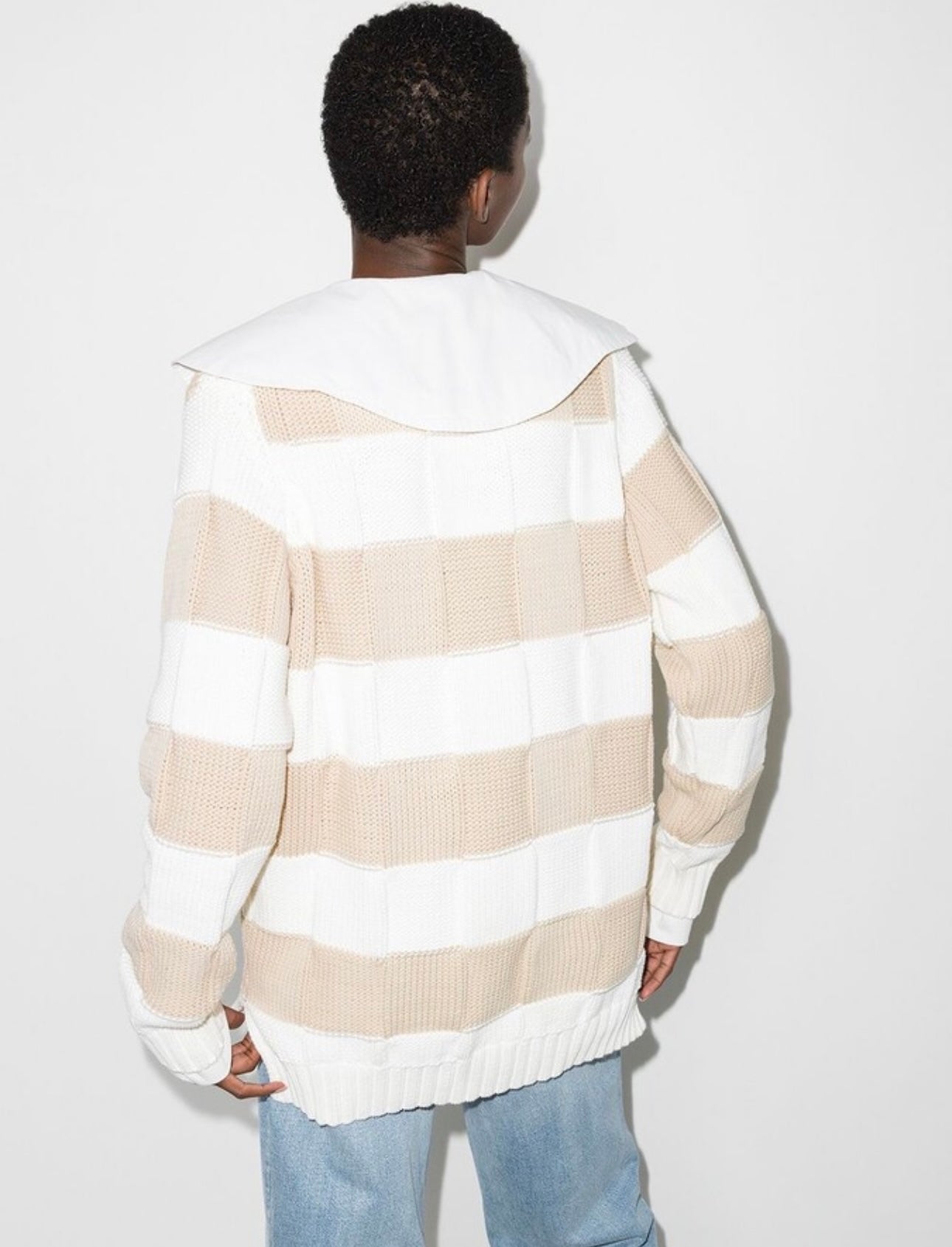 Ganni Spread-Collar Knitted Cardigan