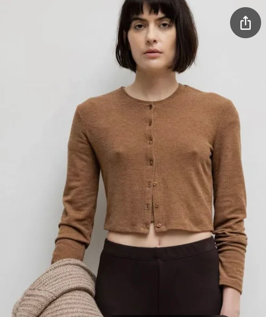 Leset Lauren Crop Cardigan II Squirrel