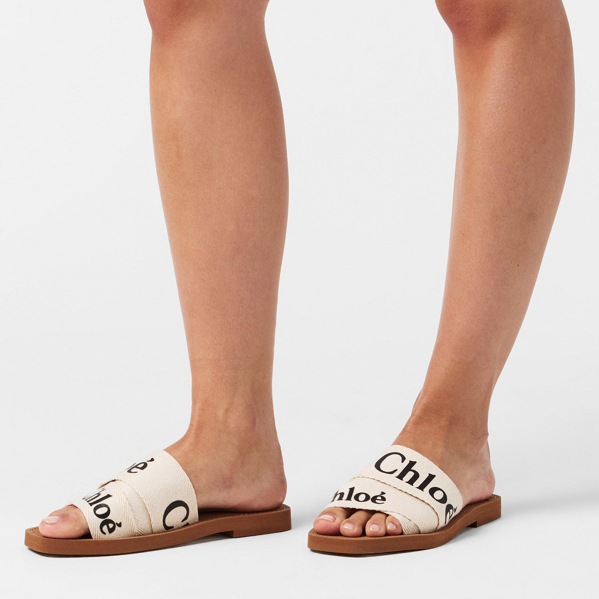 CHLOE LOGO CANVAS SANDALS
