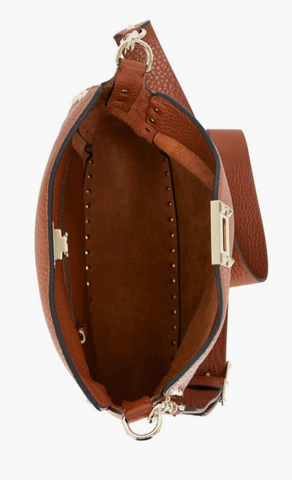 Valentino - Rockstud Leather Hobo in Tan