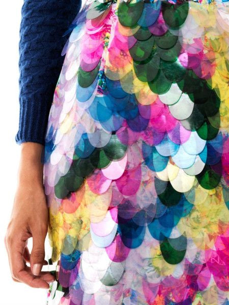 ERDEM multi colour aysha floral print silk skirt