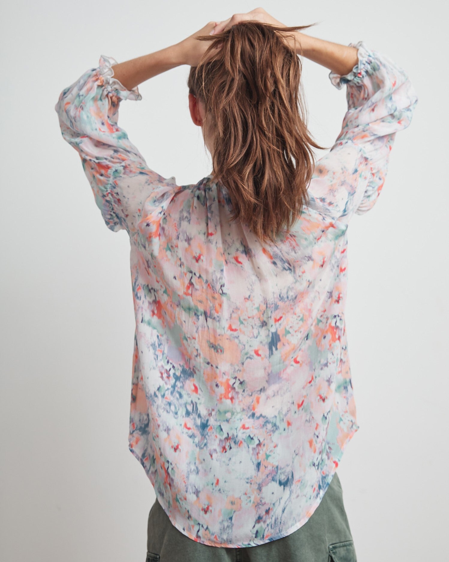 VELVET watercolour peasant top