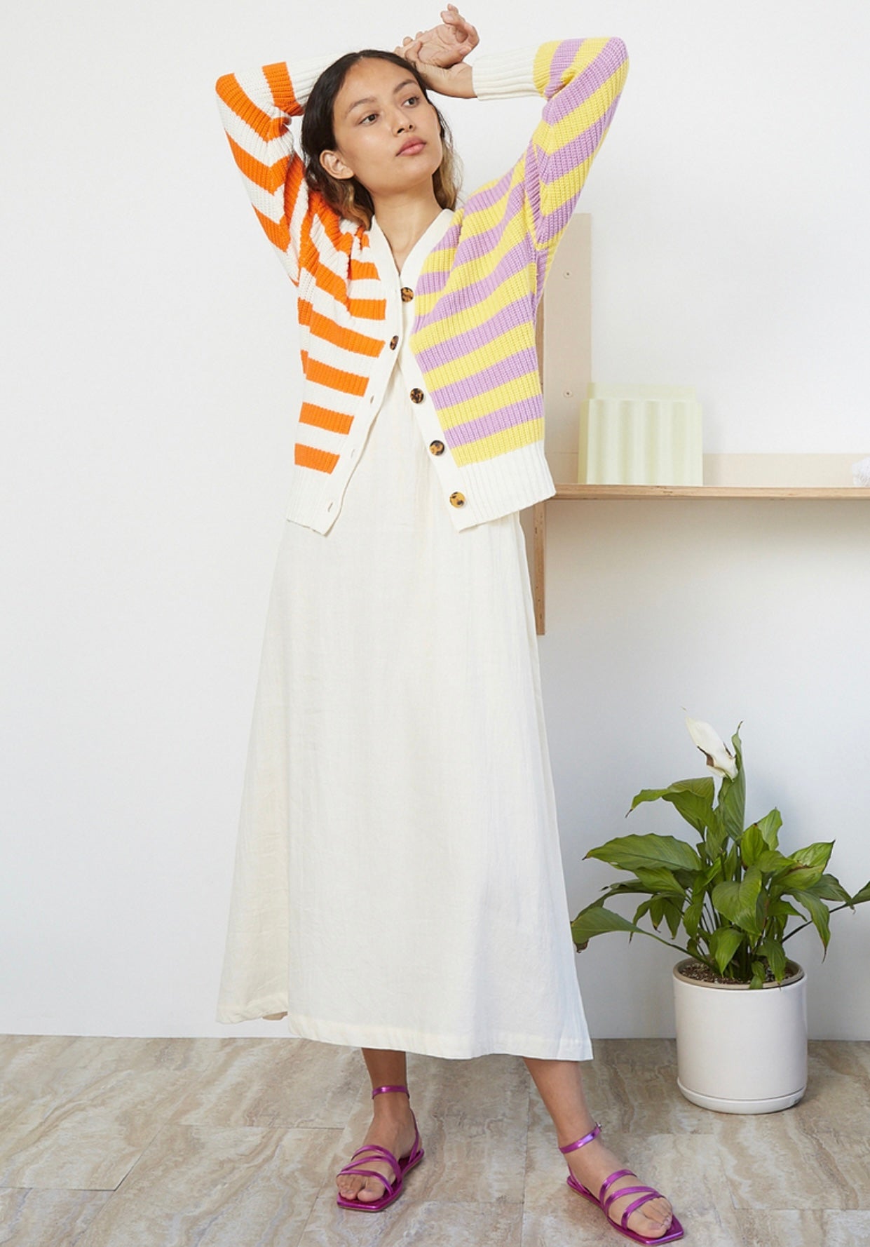 STAUD - Essex Knitted Striped Cardigan