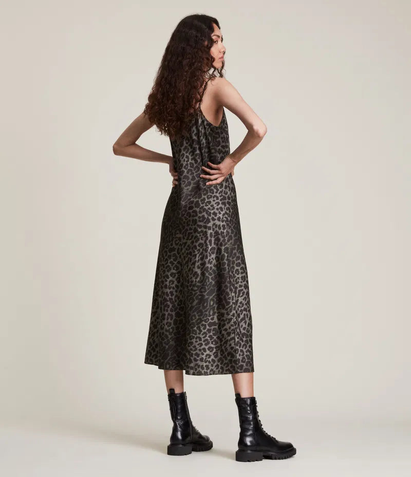 ALL SAINTS leopard slip dress