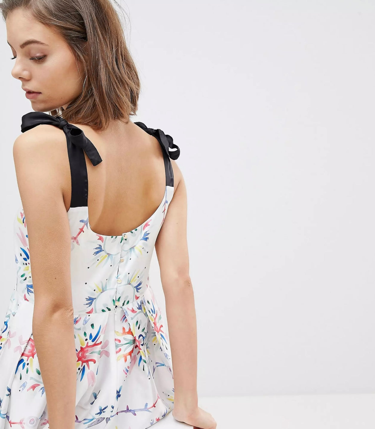 Sabina Musayev Abstract Floral Slit Midi Dress