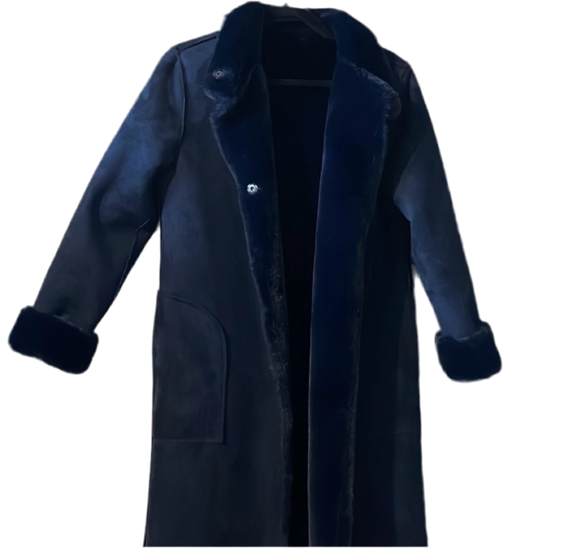VELVET blue fur reversible jacket