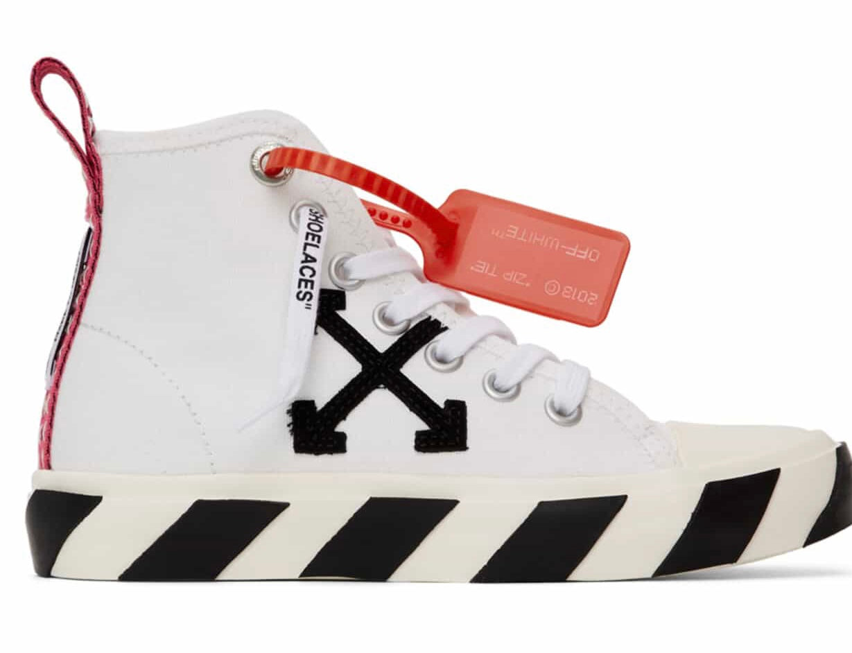 OFF-WHITE arrow patch high-top runners