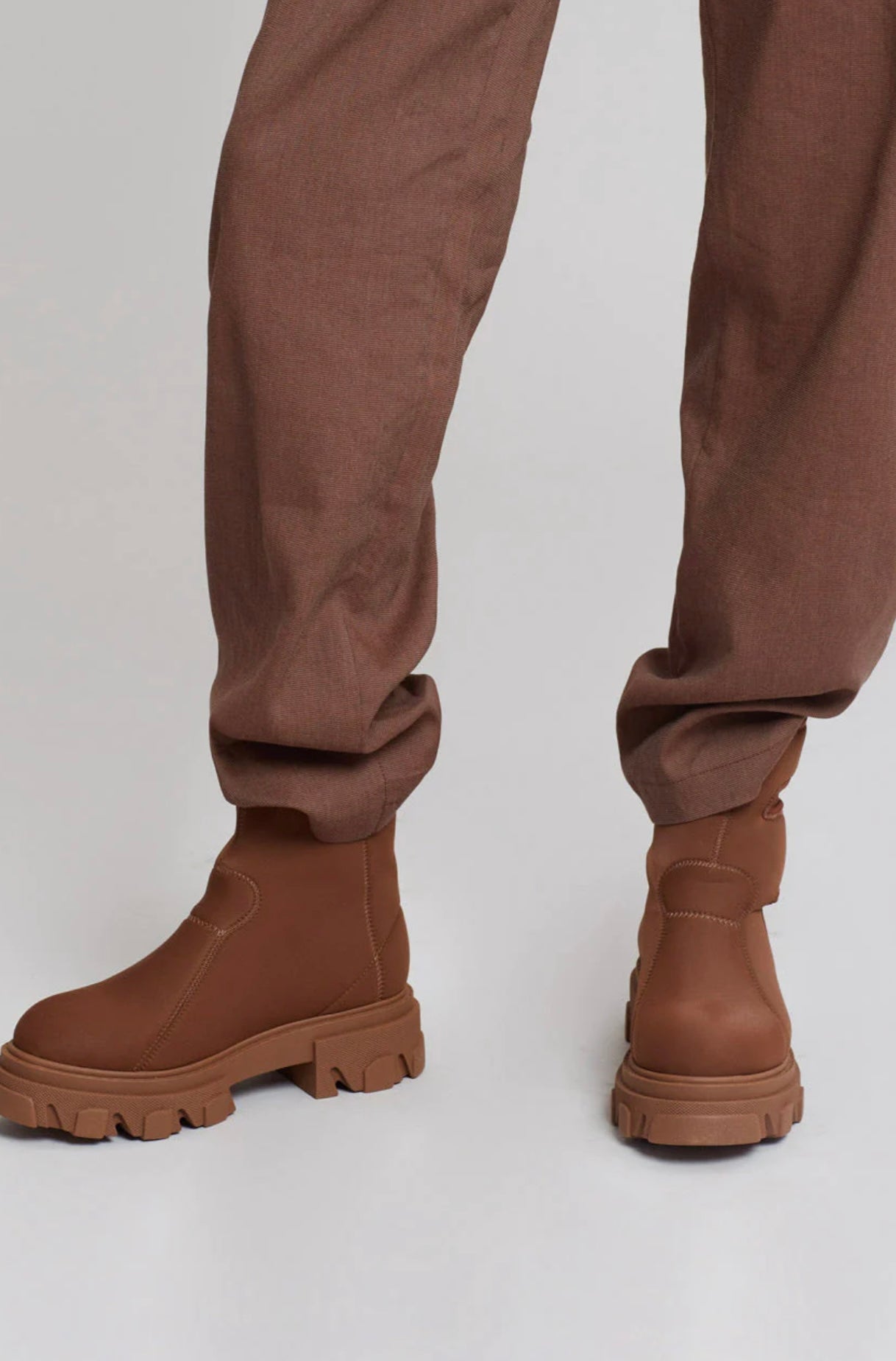 GIA BORGHINI 9 SCUBA BOOTS - BROWN