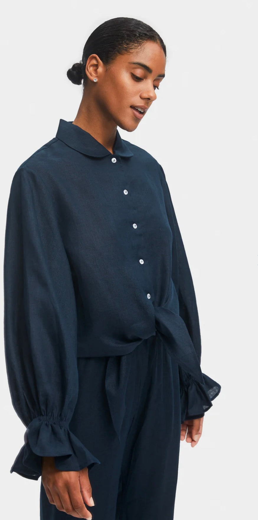 SLEEPER - Rumba Linen Lounge Suit in Navy