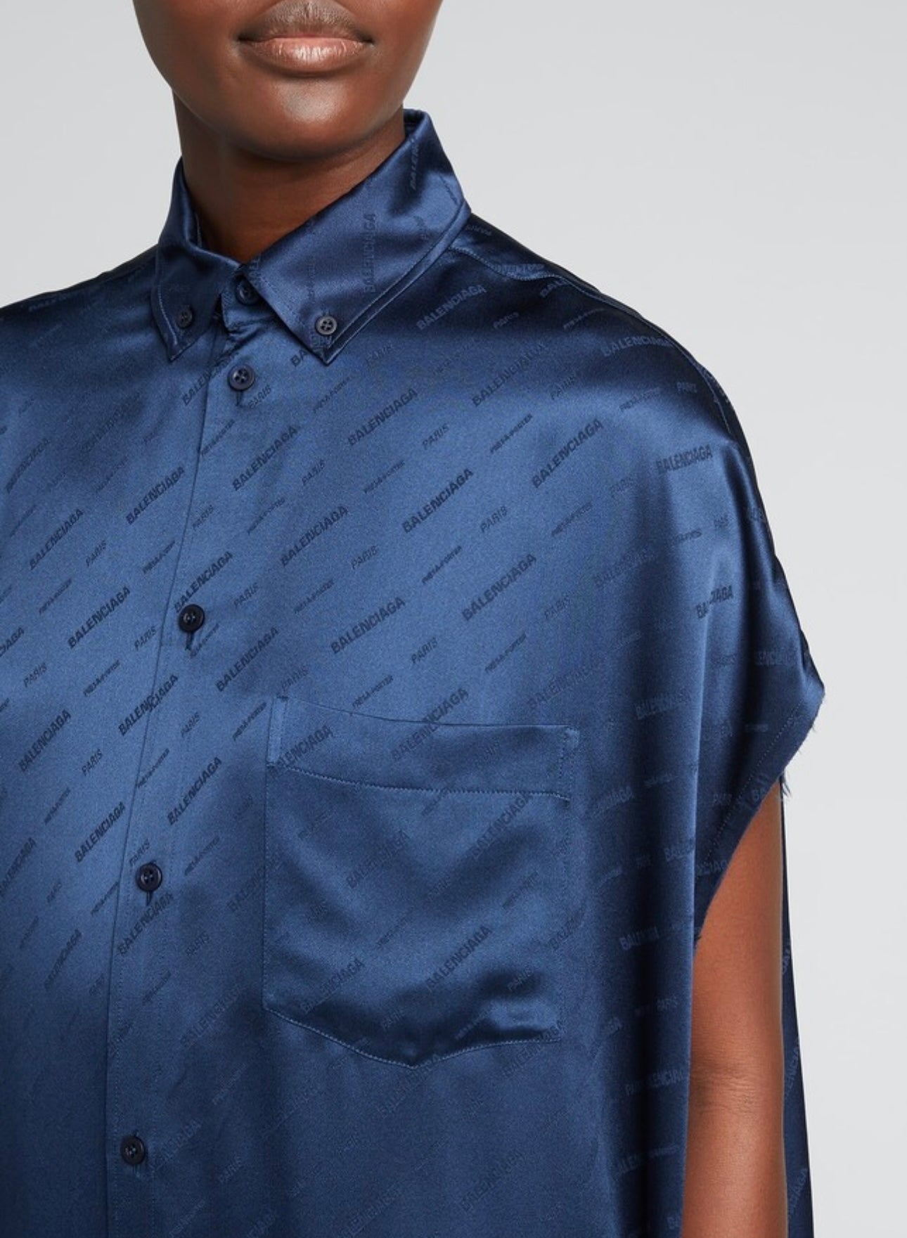 Balenciaga Jacquard Logo Silk Midi Dress