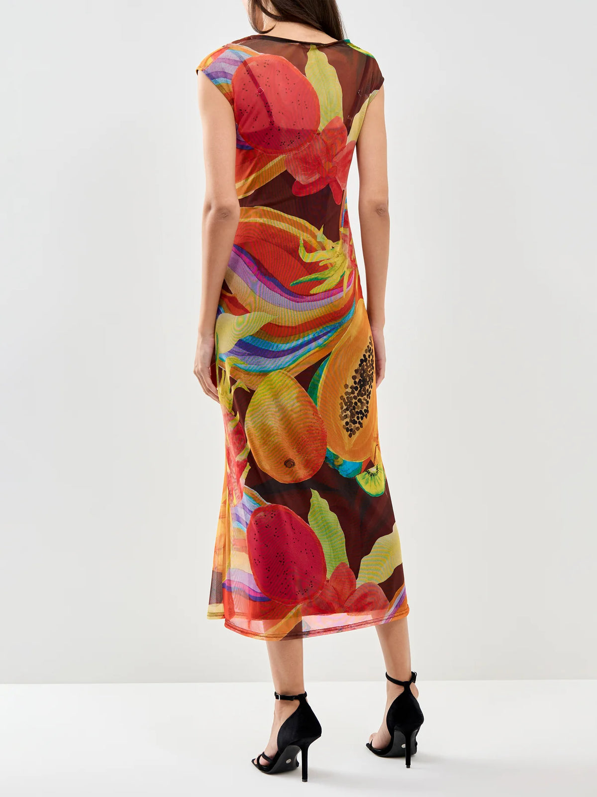 NEVER FULLY DRESSED fruit mesh dress with slip