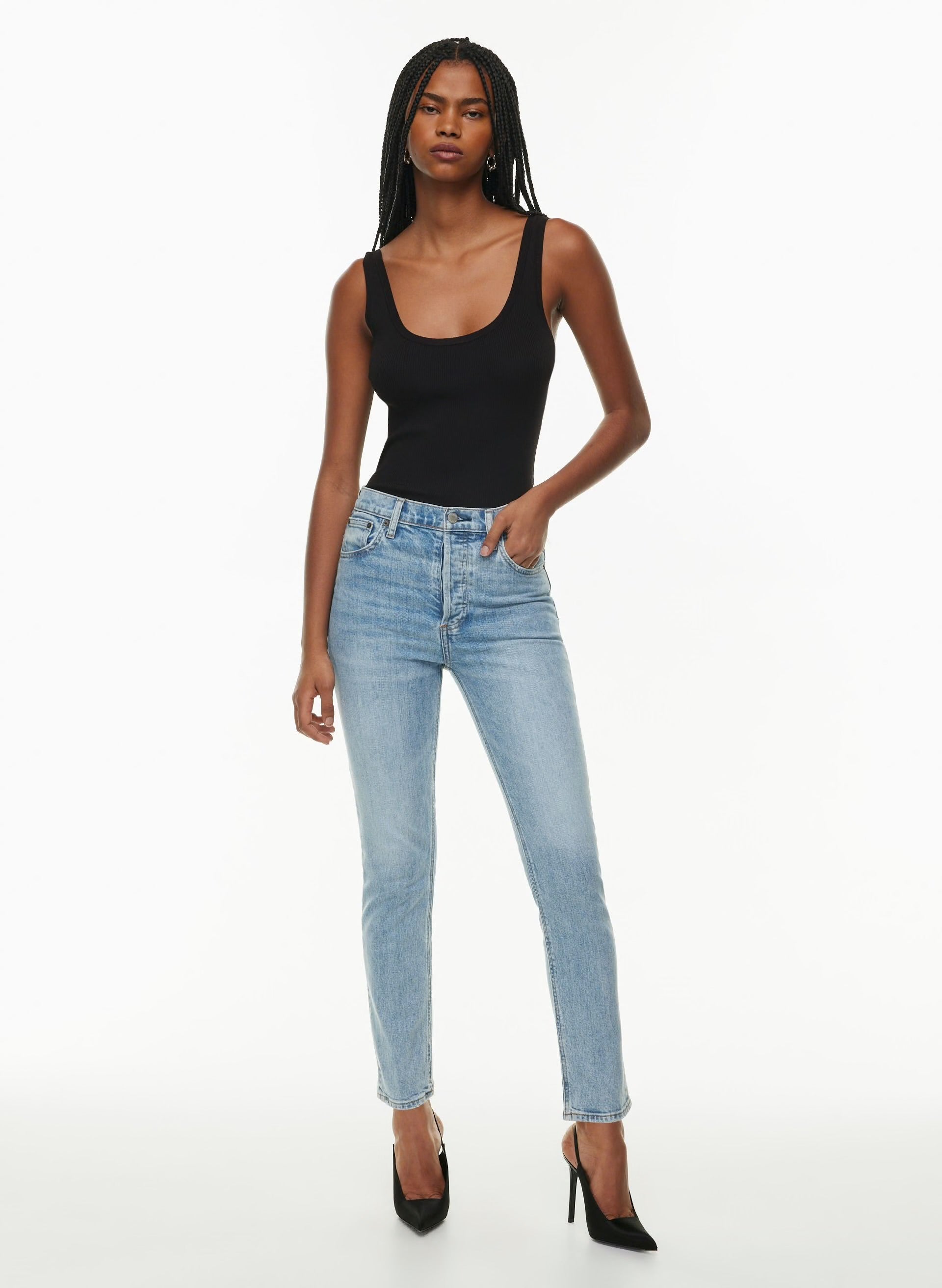 DENIM FORUM "The Yoko High Rise Slim' jean