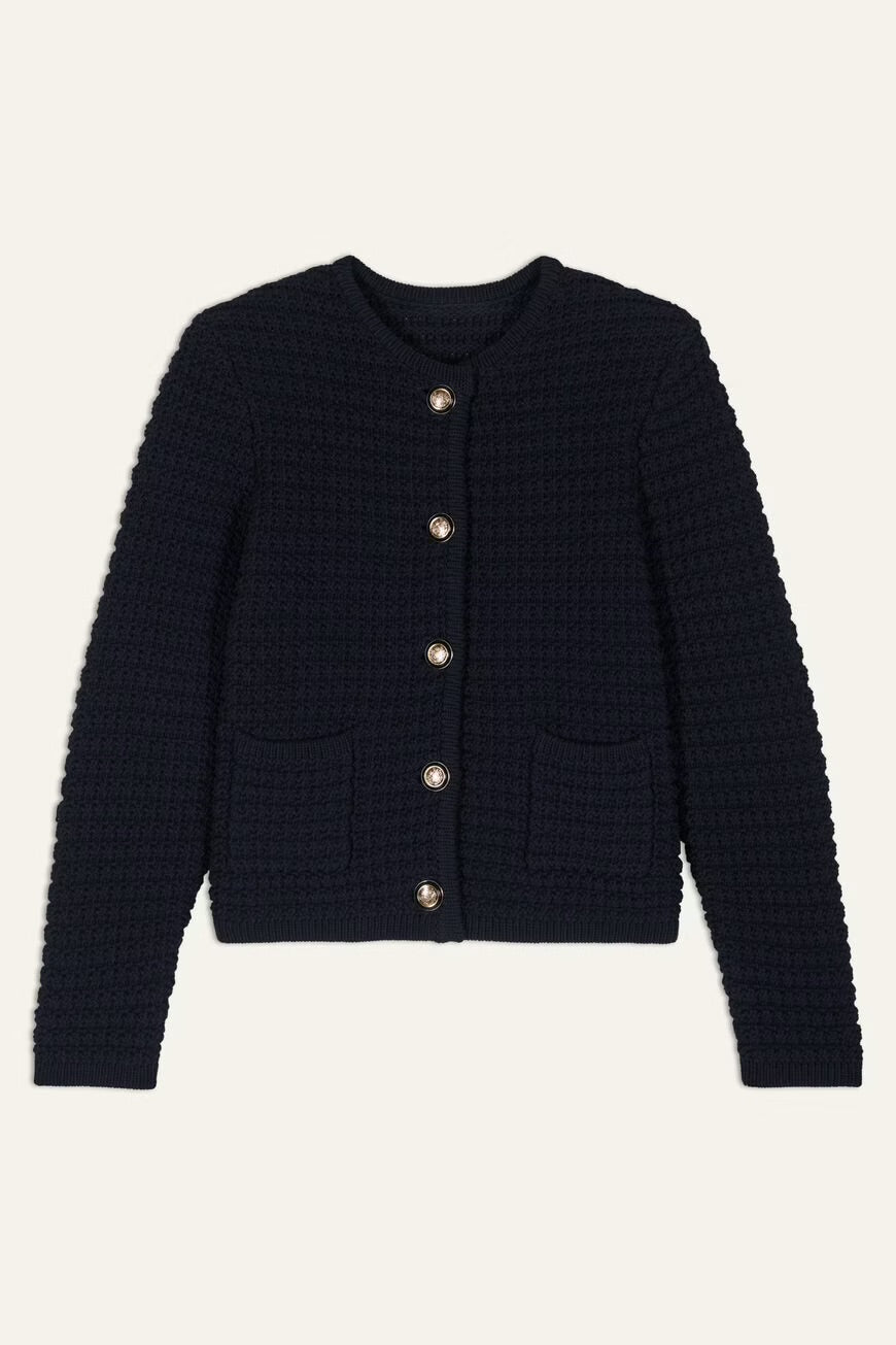 BA&SH Black Crochet Cardi Jacket