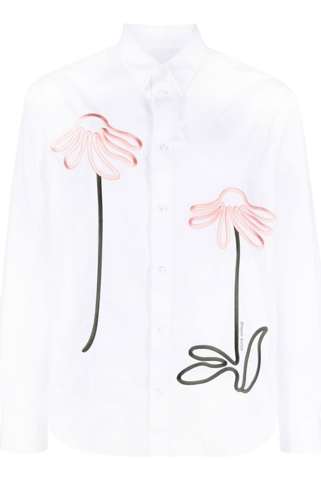 Simone Rocha Floral-Embroidered Long-Sleeve Shirt