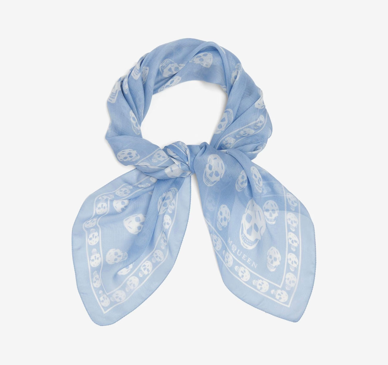 Alexander McQueen Women's Classic Skull Foulard in Blue