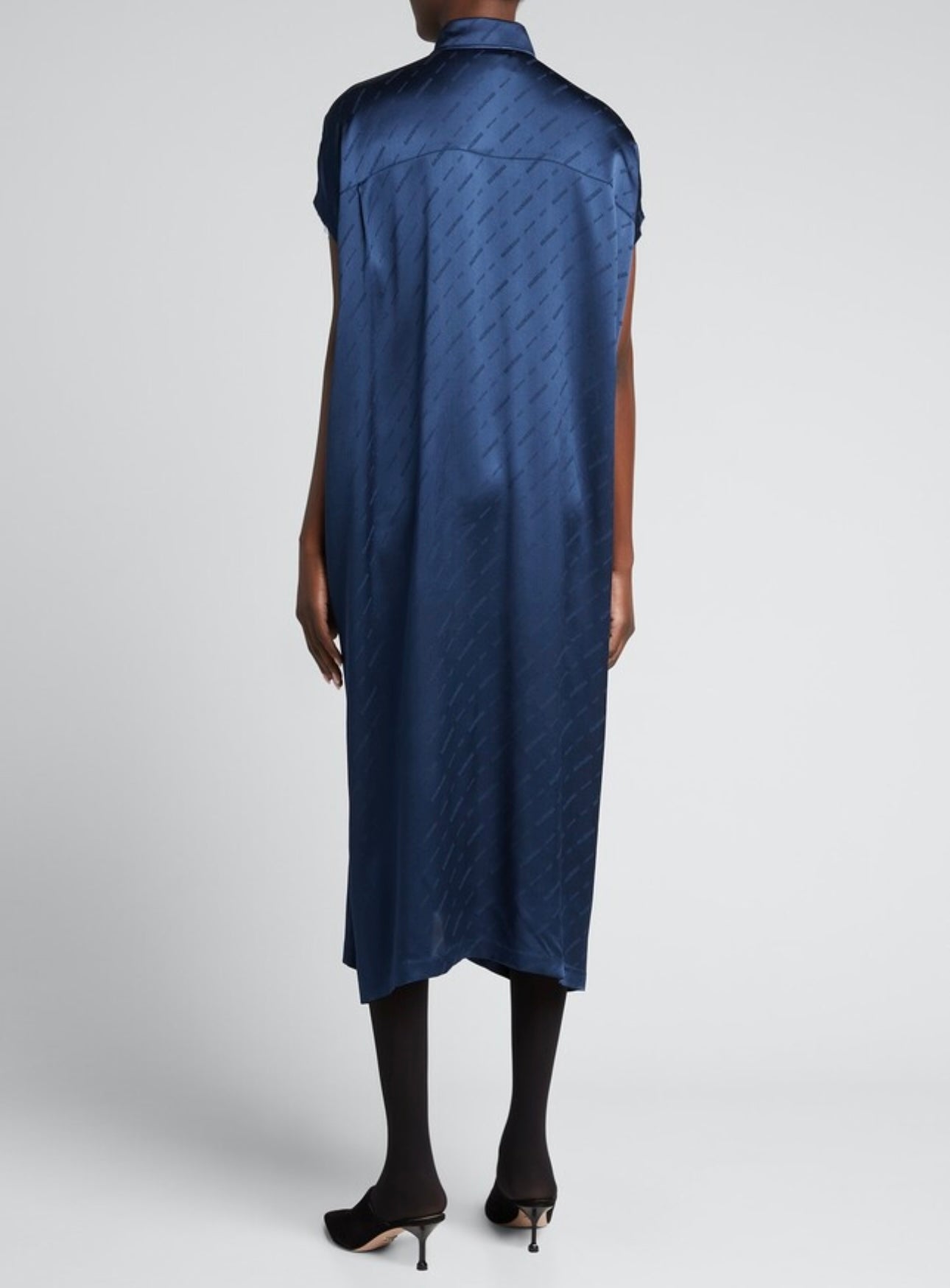 Balenciaga Jacquard Logo Silk Midi Dress