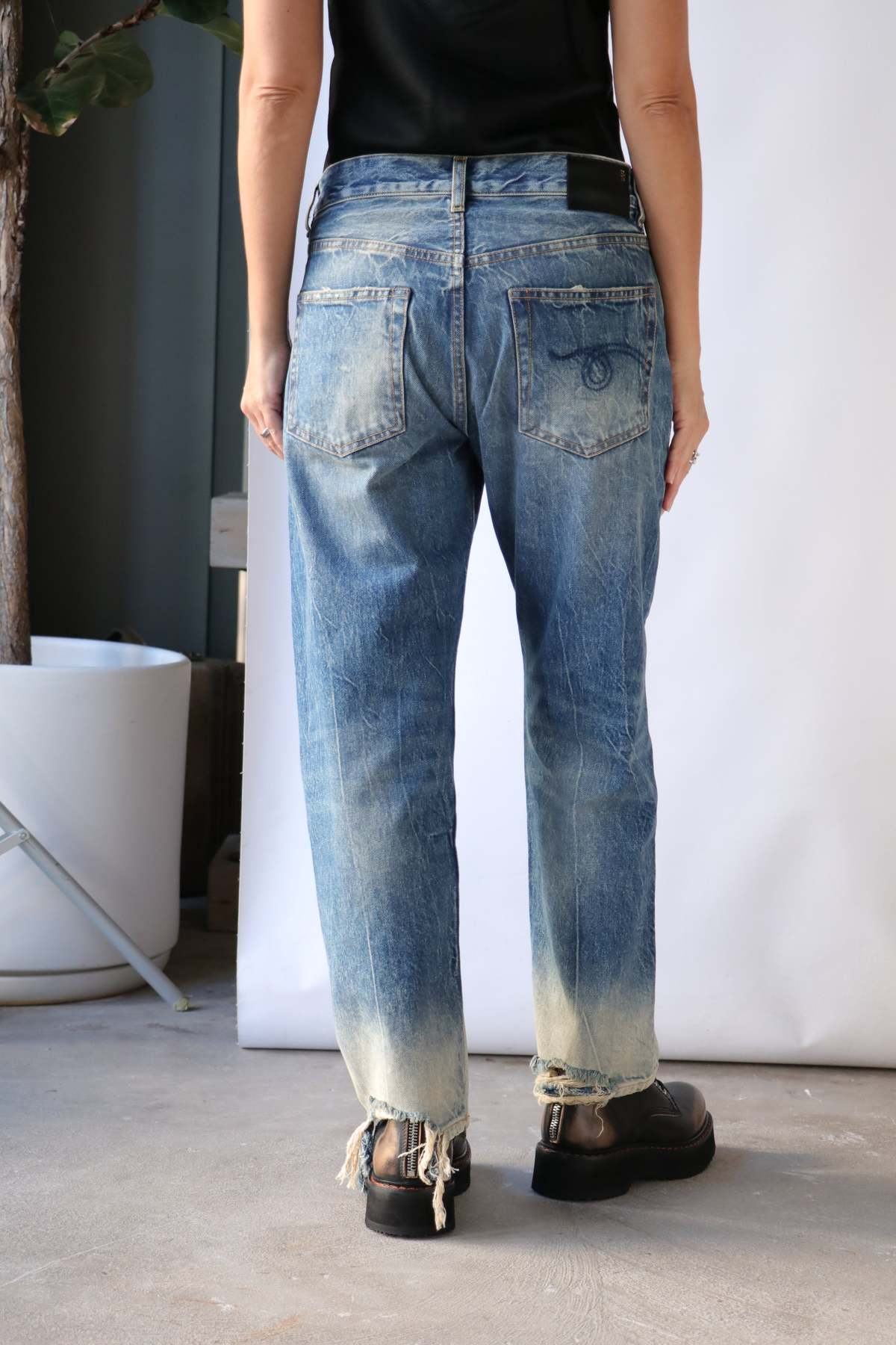 R13 Boyfriend Jean in shade "kelly w fading"