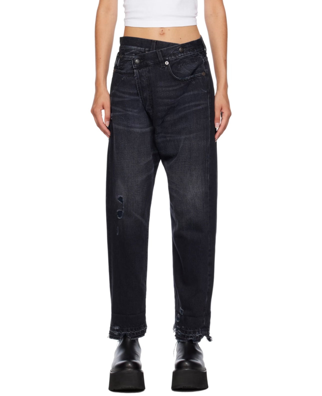 R13 - Black Crossover Jeans