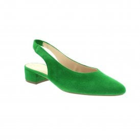 GADEA green suede closed toe block heel