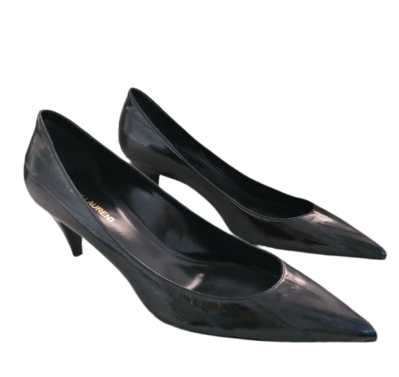 Saint Laurent - Black Leather Kitten Pumps