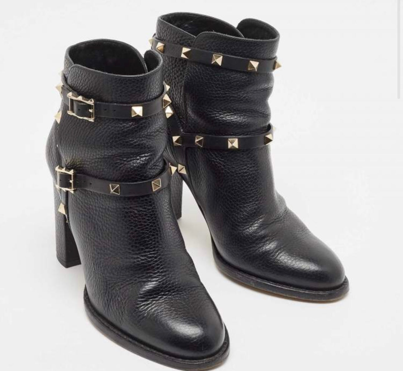 Valentino -
Valentino Black Leather Rockstud Ankle Boots