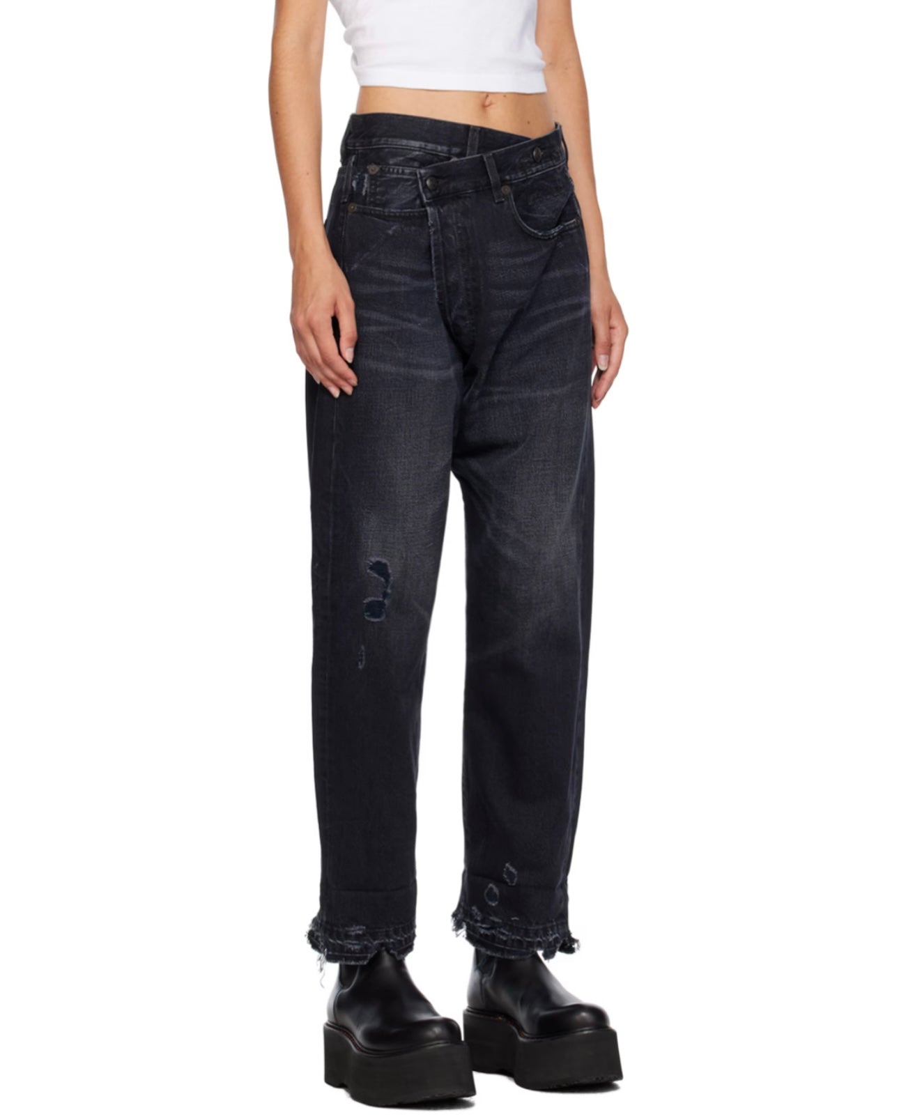 R13 - Black Crossover Jeans