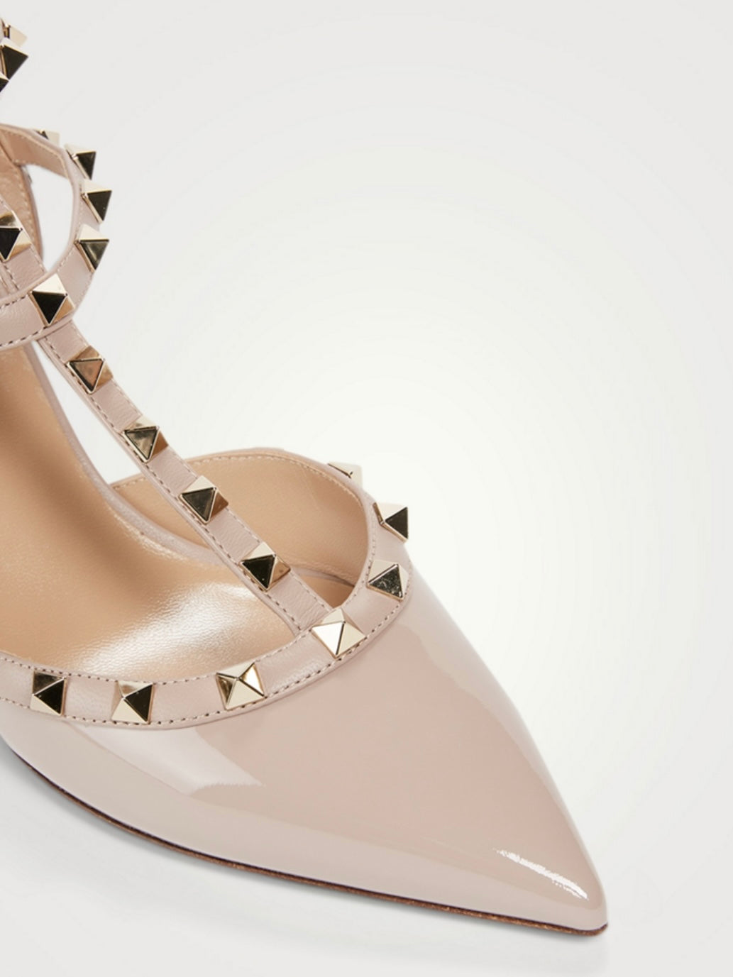 VALENTINO GARAVANI Rockstud Patent Leather Ankle-Strap Pumps