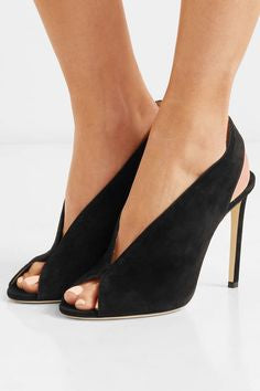 Jimmy Choo Suede Peep Toe Slingback Heels