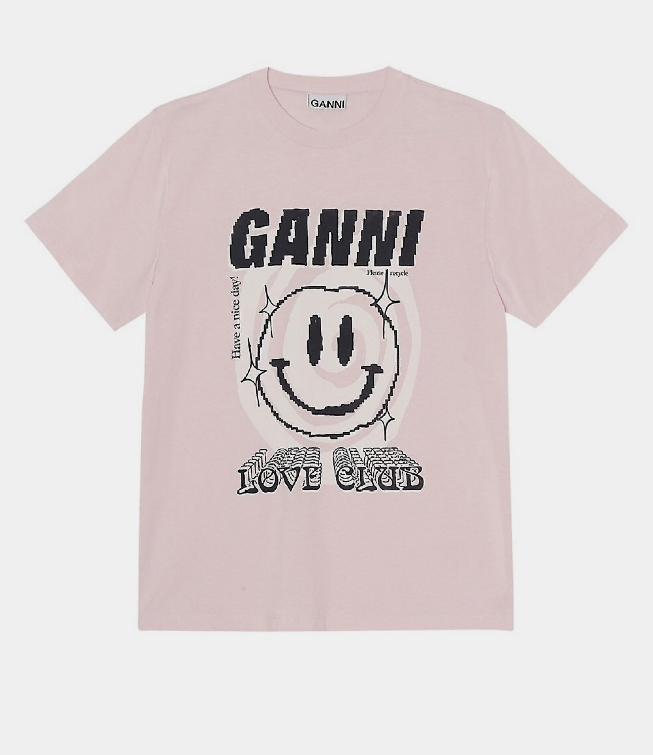 GANNI -
Smiley Print Organic Cotton Relaxed T-Shirt
