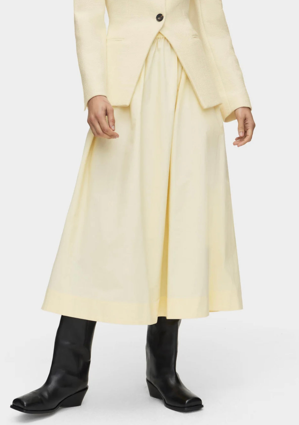 ALIGNE - NATALIE ELASTICATED COTTON MIDI SKIRT