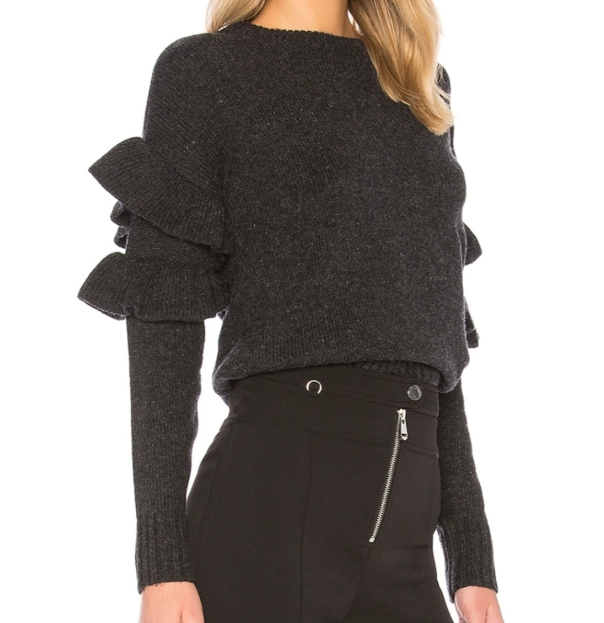CINQ A SEPT charcoal wool sweater