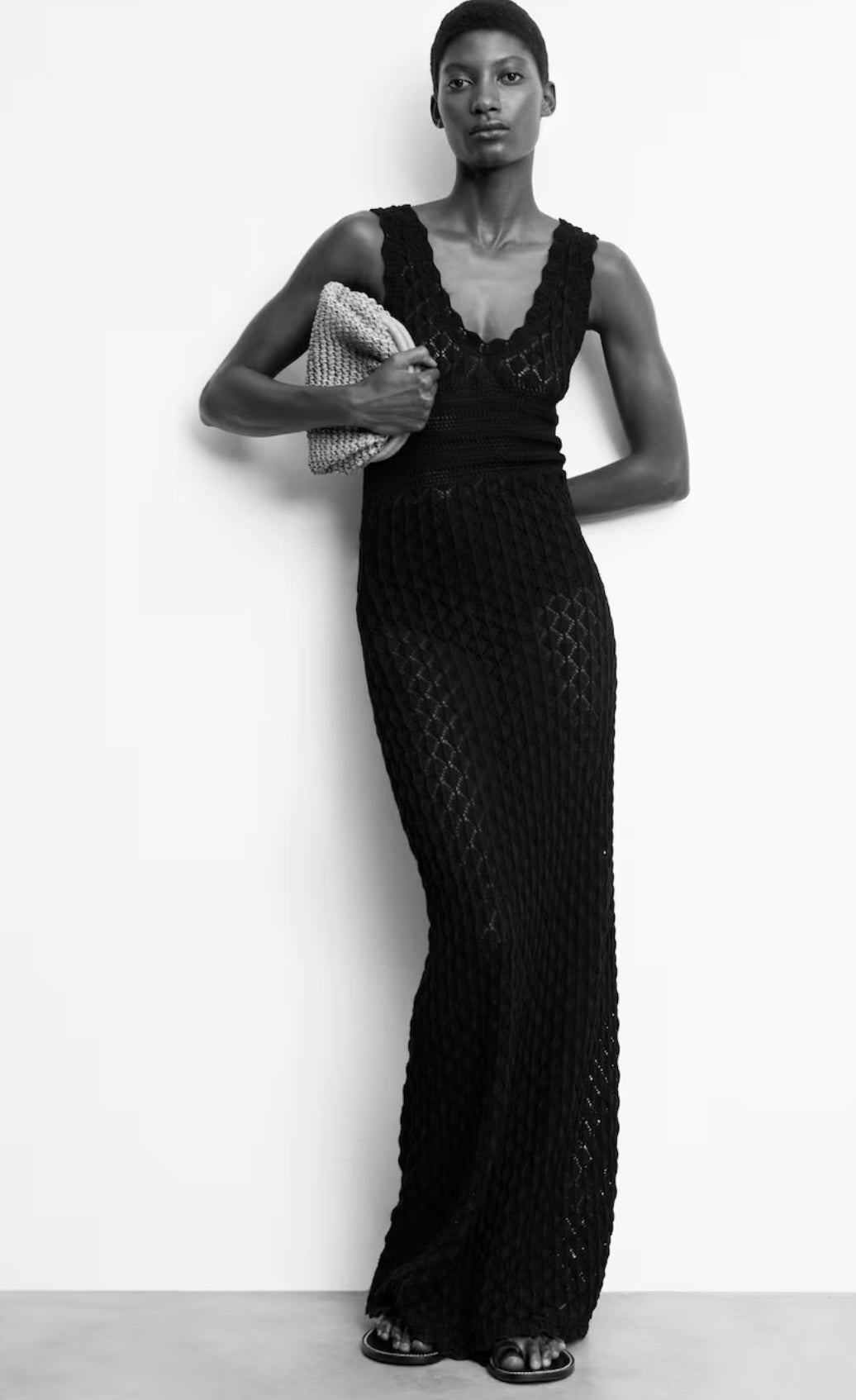 MANGO- Open-work long dress
