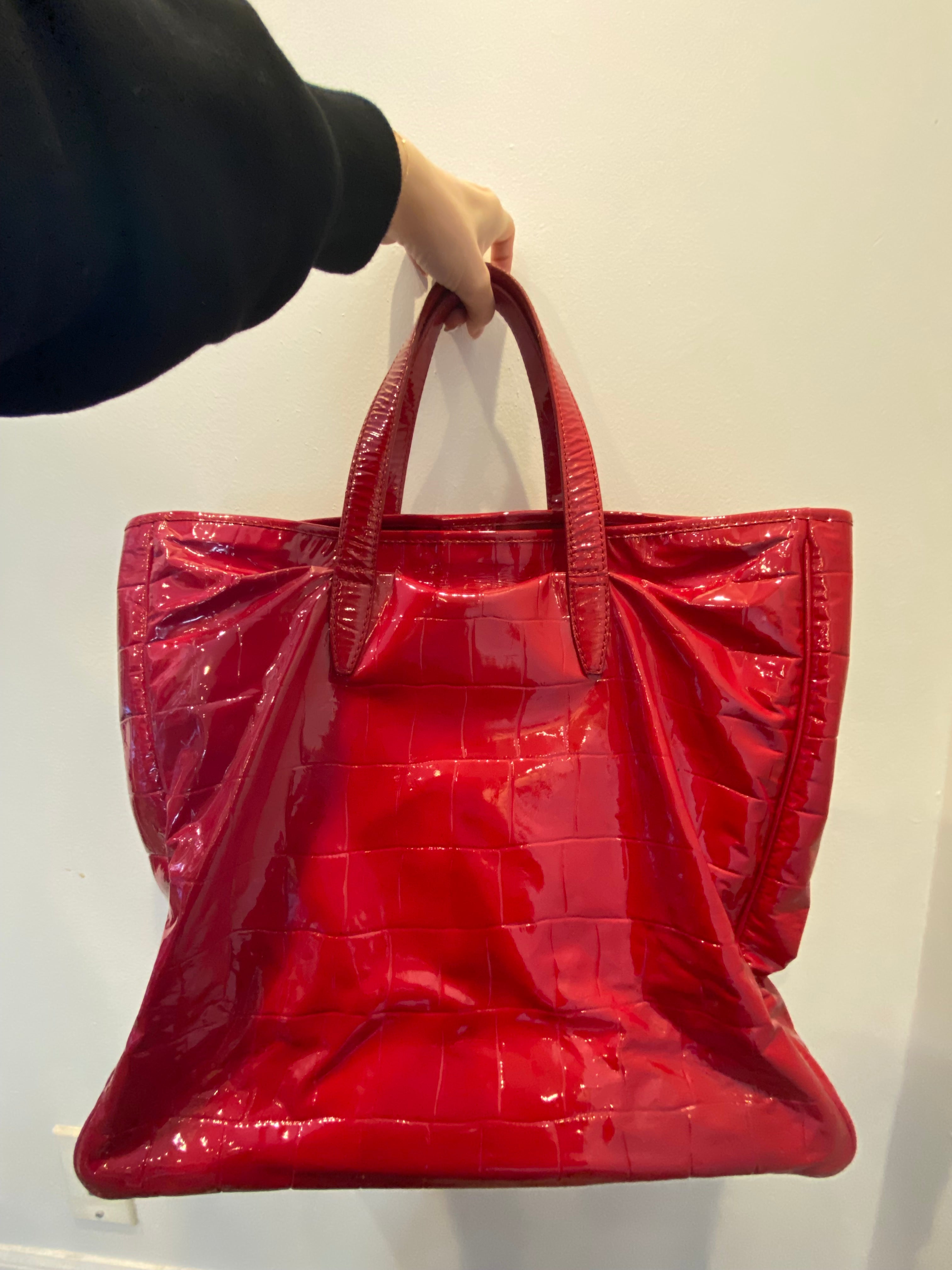 Pre-loved YSL Croc Tote Bag