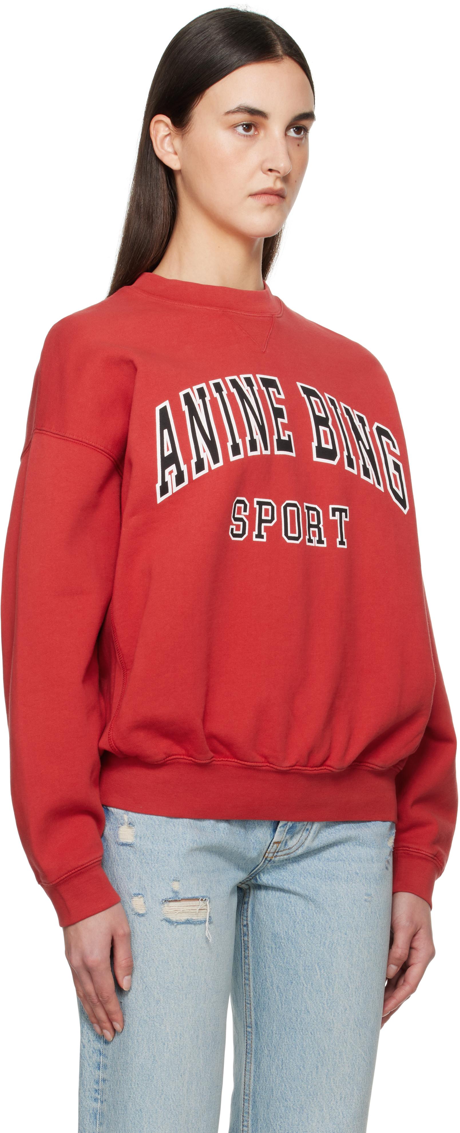 ANINE BING red logo sweatshirt