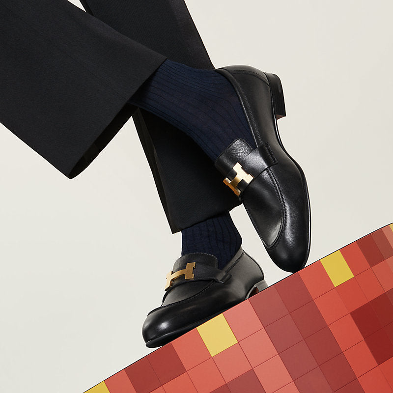 HERMES paris loafer in black