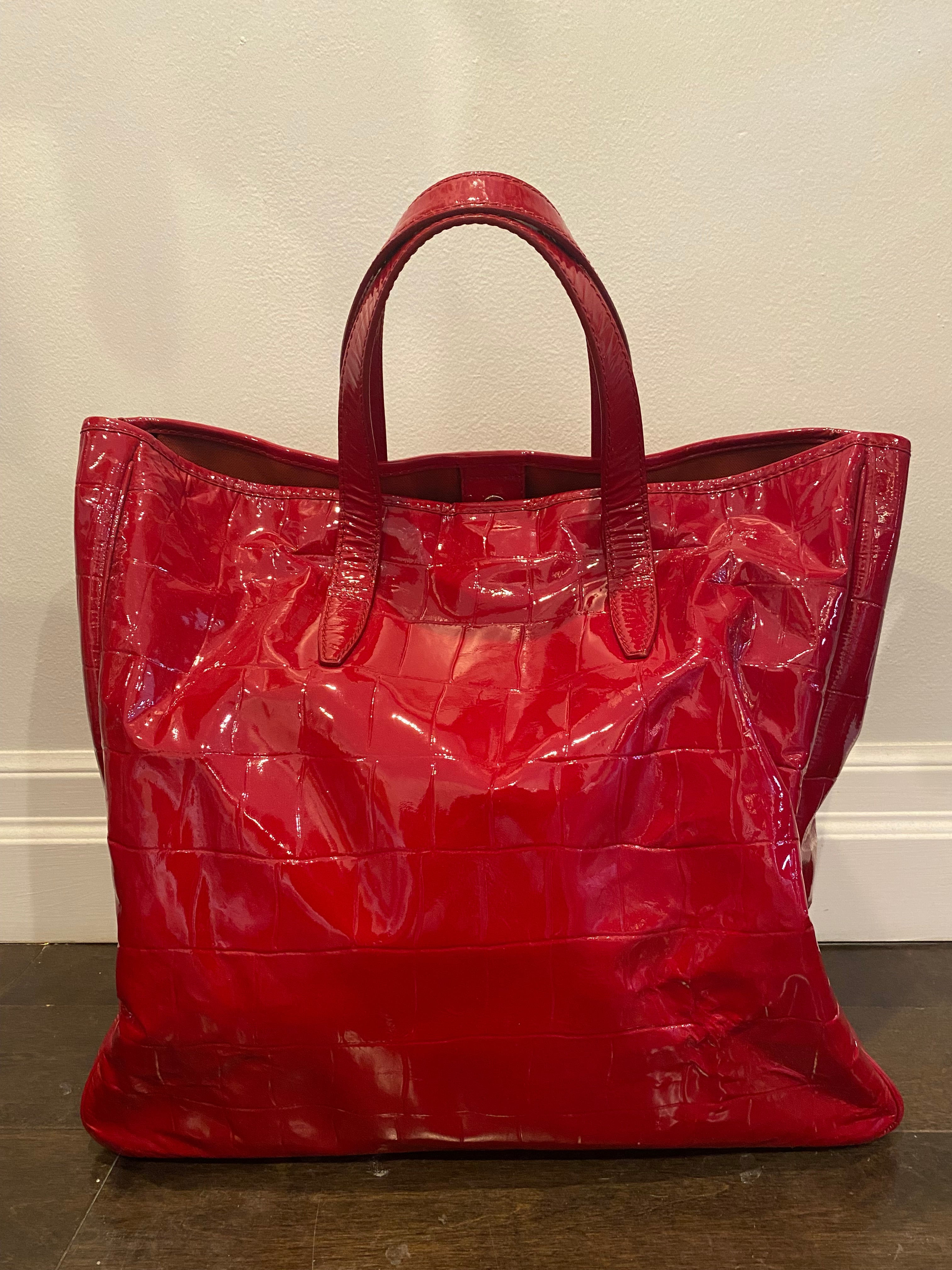 Pre-loved YSL Croc Tote Bag
