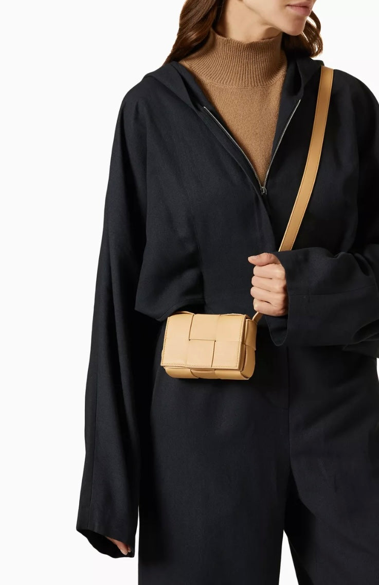BOTTEGA VENETA
Mini Cassette Crossbody Bag in Intreccio Nappa