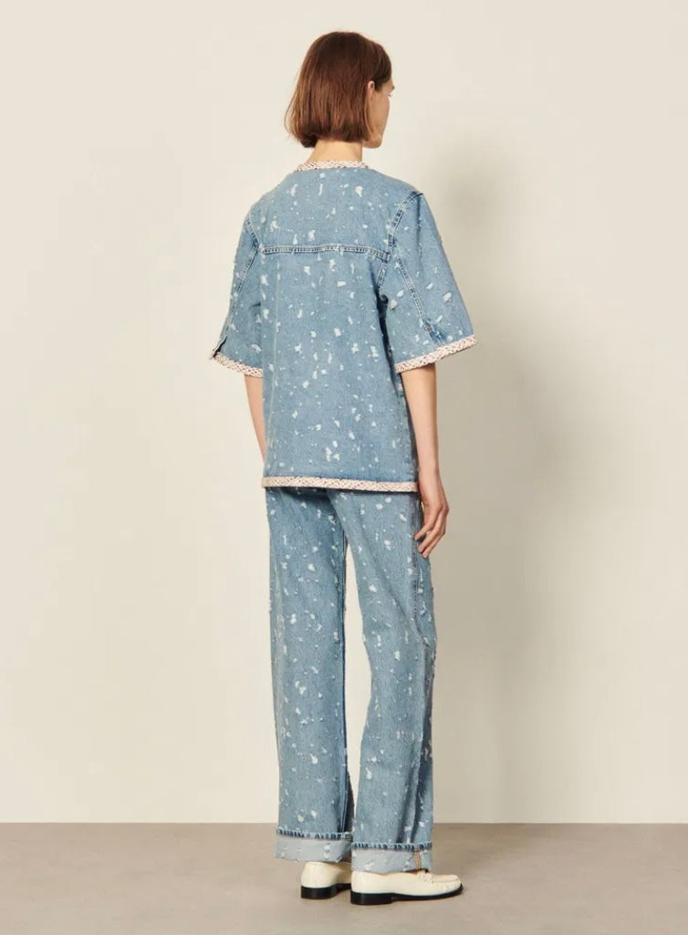 SANDRO
Short-Sleeved Denim Jacket