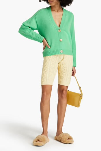 LOULOU STUDIO green knit cardigan wool cashmere blend