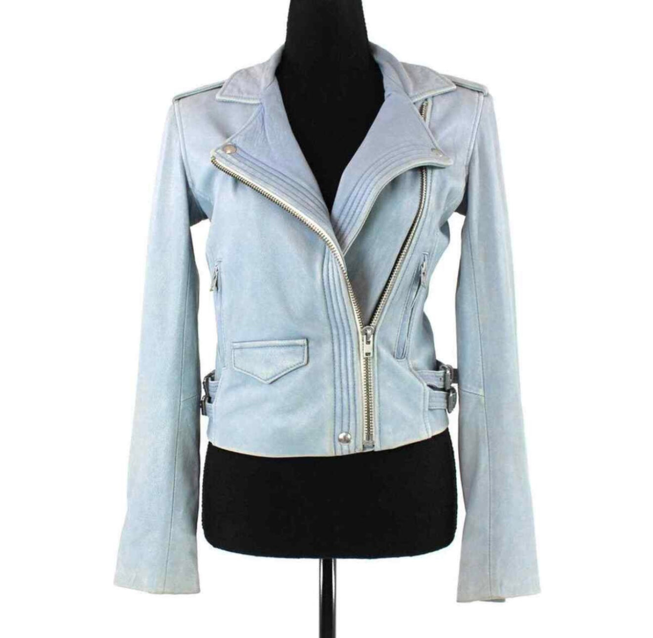 IRO light blue moto jacket