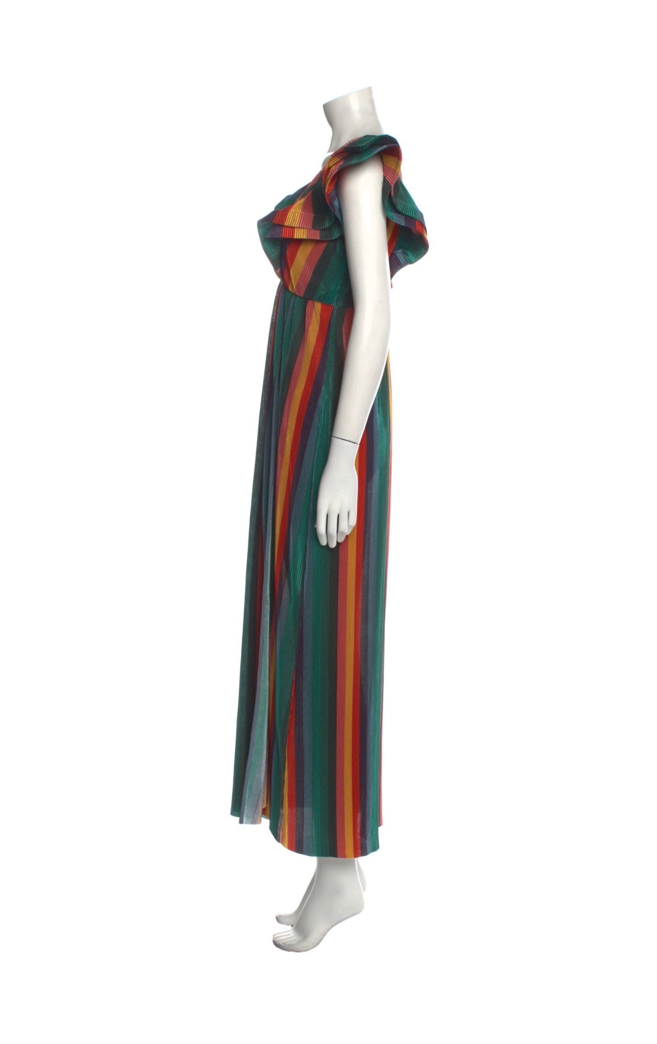 SAYLOR rainbow stripe pleated dress