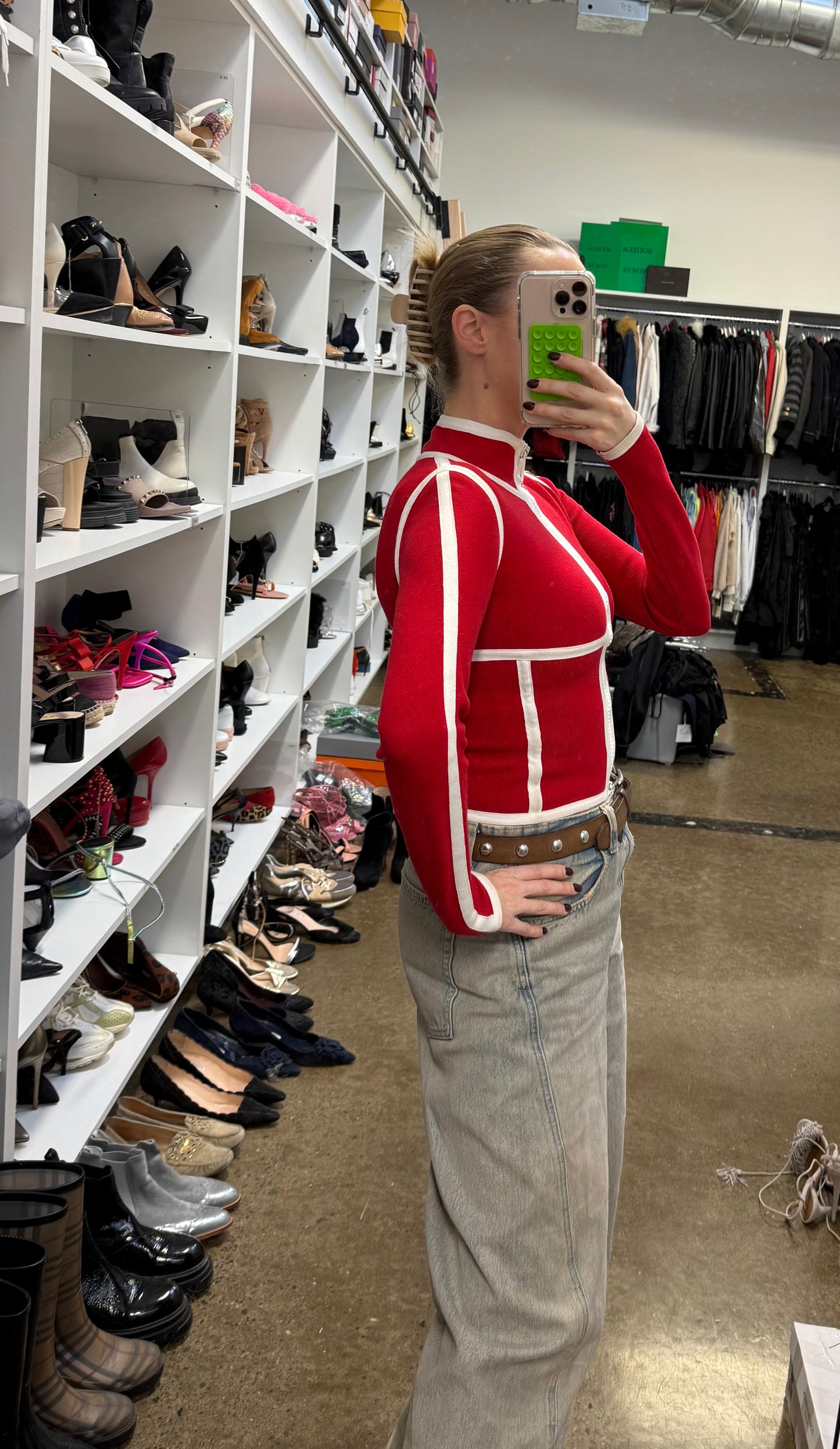 DSQUARED - Red & White Zip Sweater