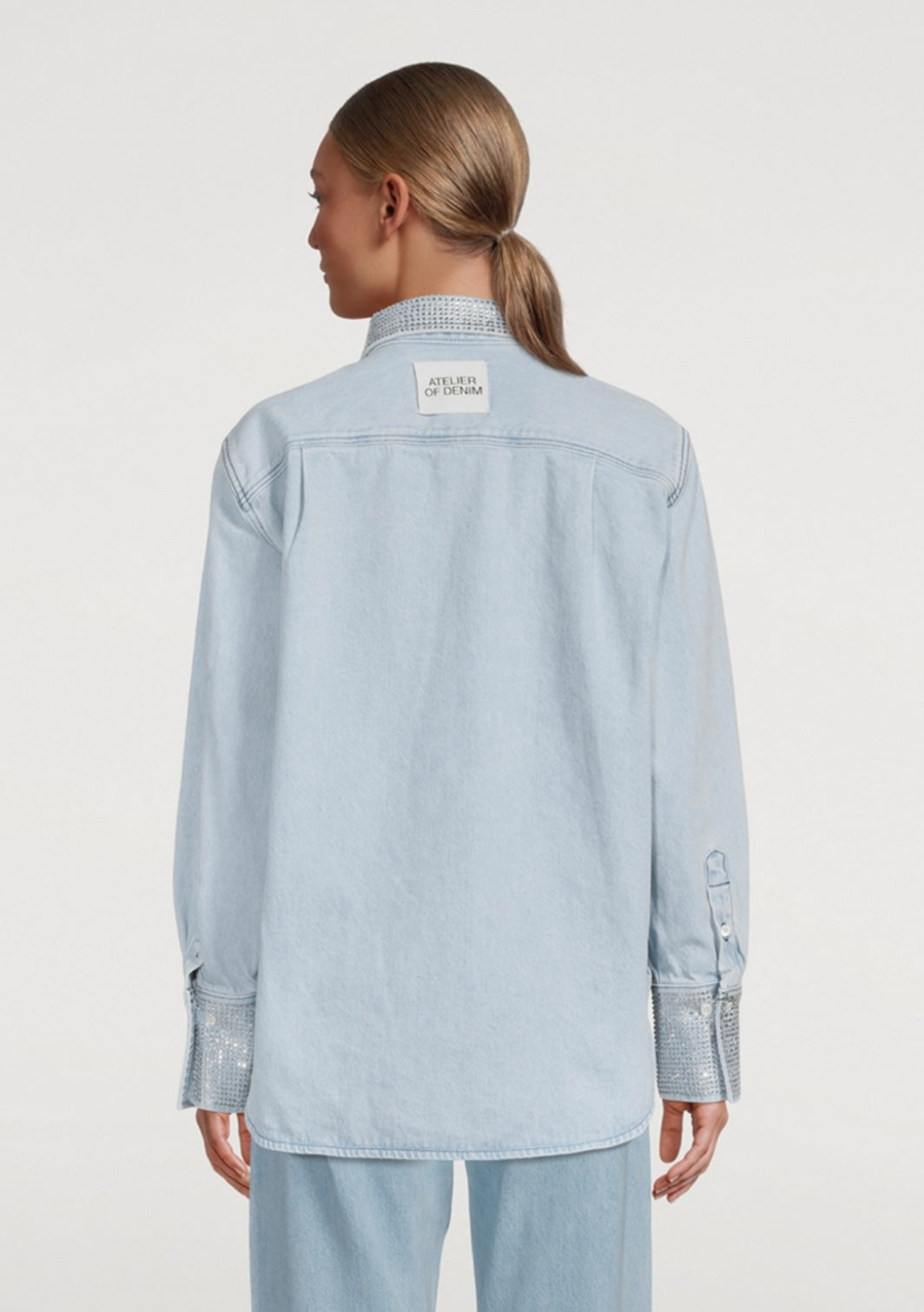FRAME
Embellished Oversized Denim Shirt